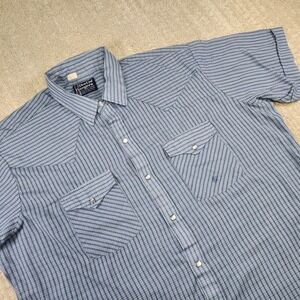 Vintage 70s Pearl Snap Shirt Men XL Permanent Press USA Made Deecee Rangers